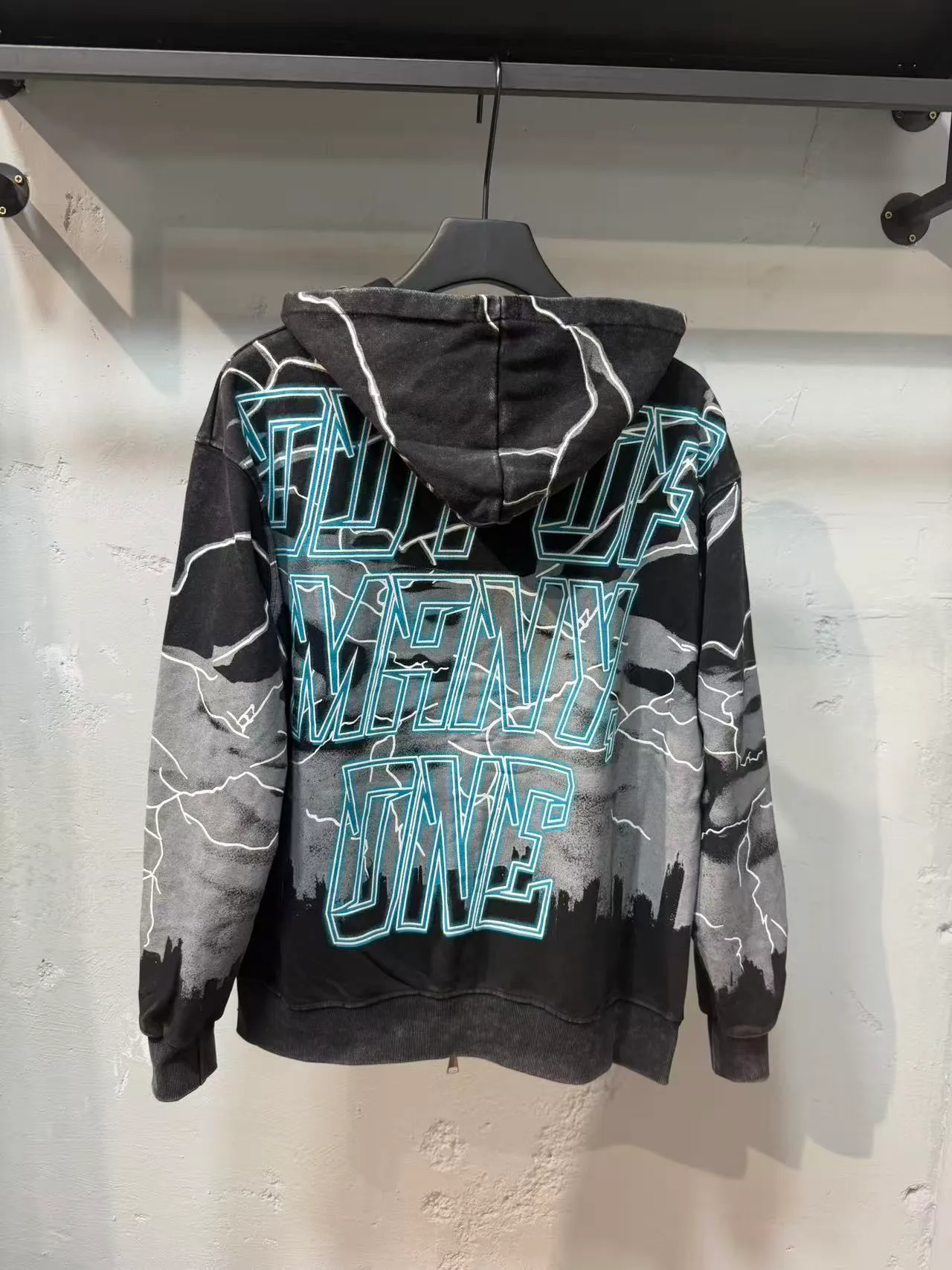 Godspeed Black Blue Graphic-Print Zip-Up Hoodie Tracksuit