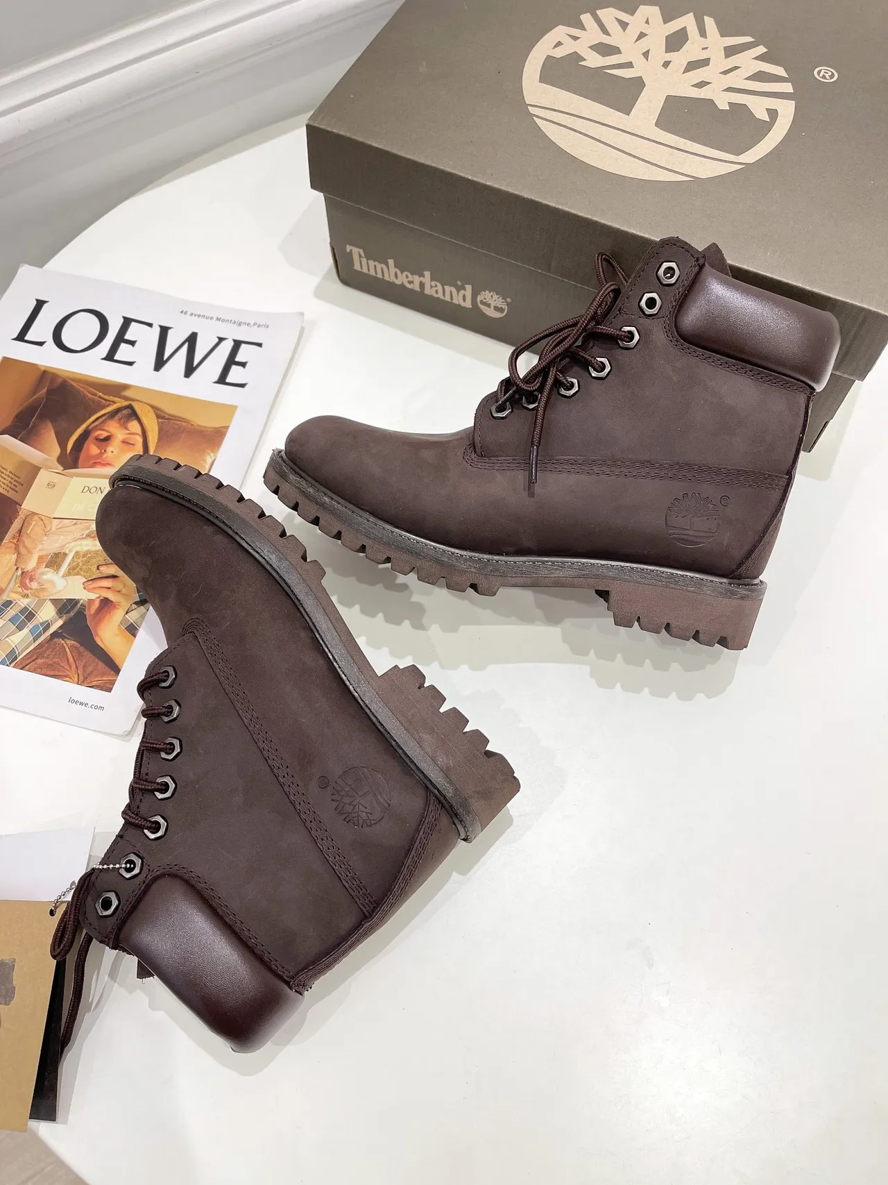 Timberland Classic Waterproof Series Brown Suede Work Boots