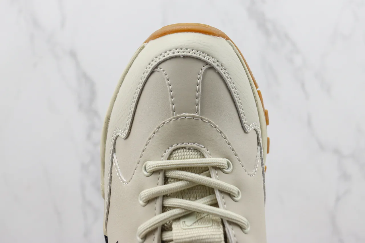 New Era Beige Black Sole Leather-and-Mesh Upper Chunky Sneakers