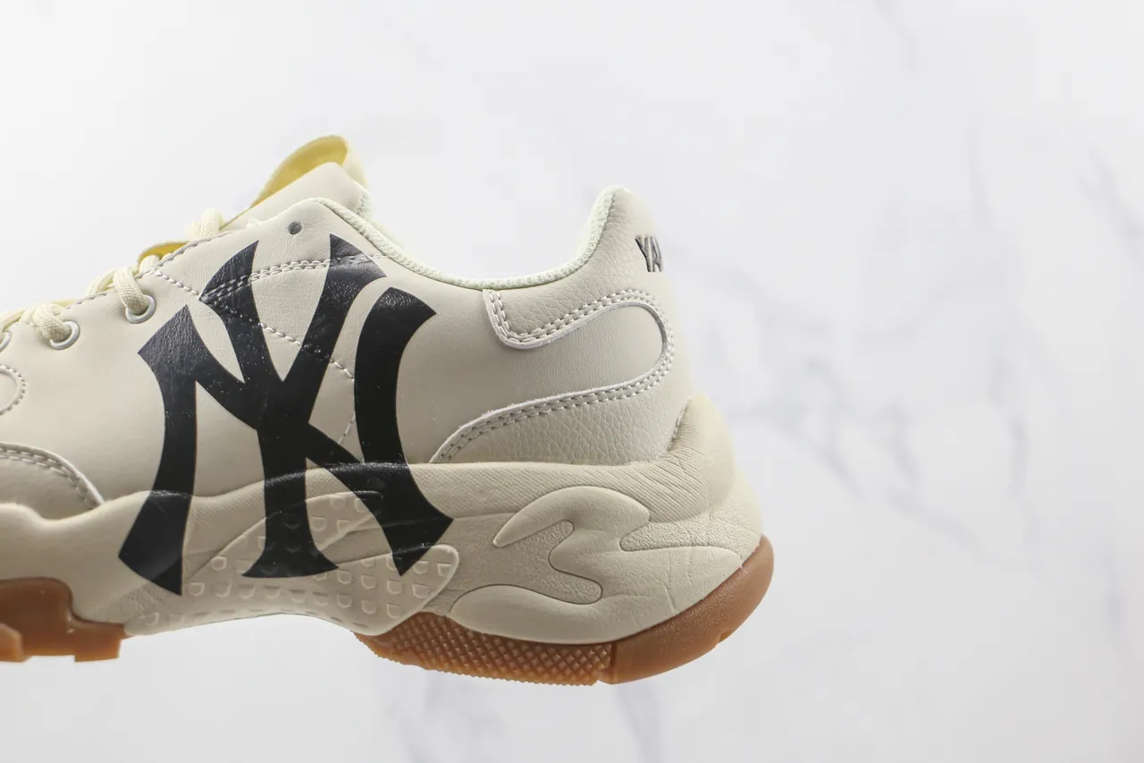 New Era Beige Black Sole Oversized NY Logo Chunky Sneakers