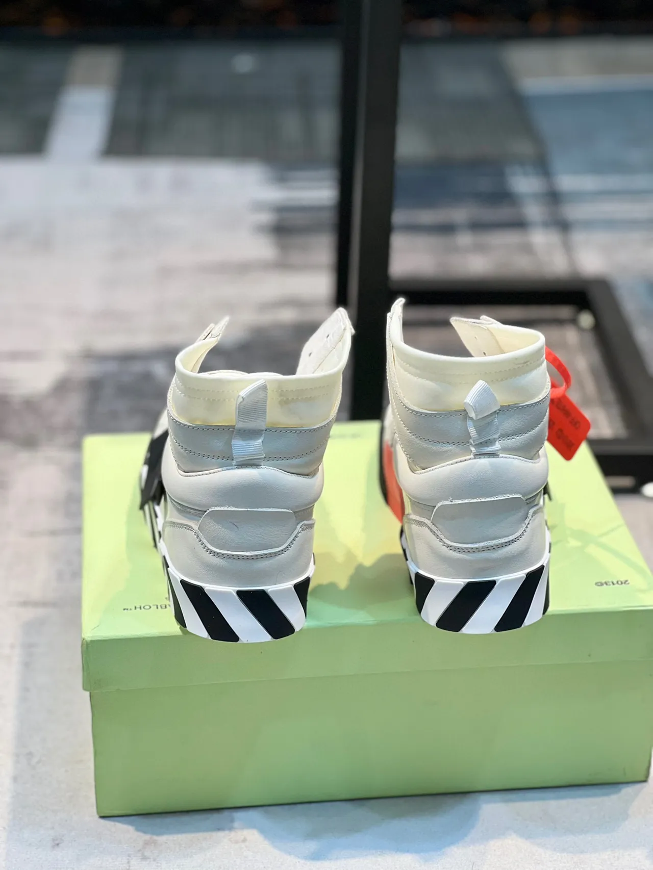 Off-White Industrial High-Top White and Black Lifestyle Sneakers