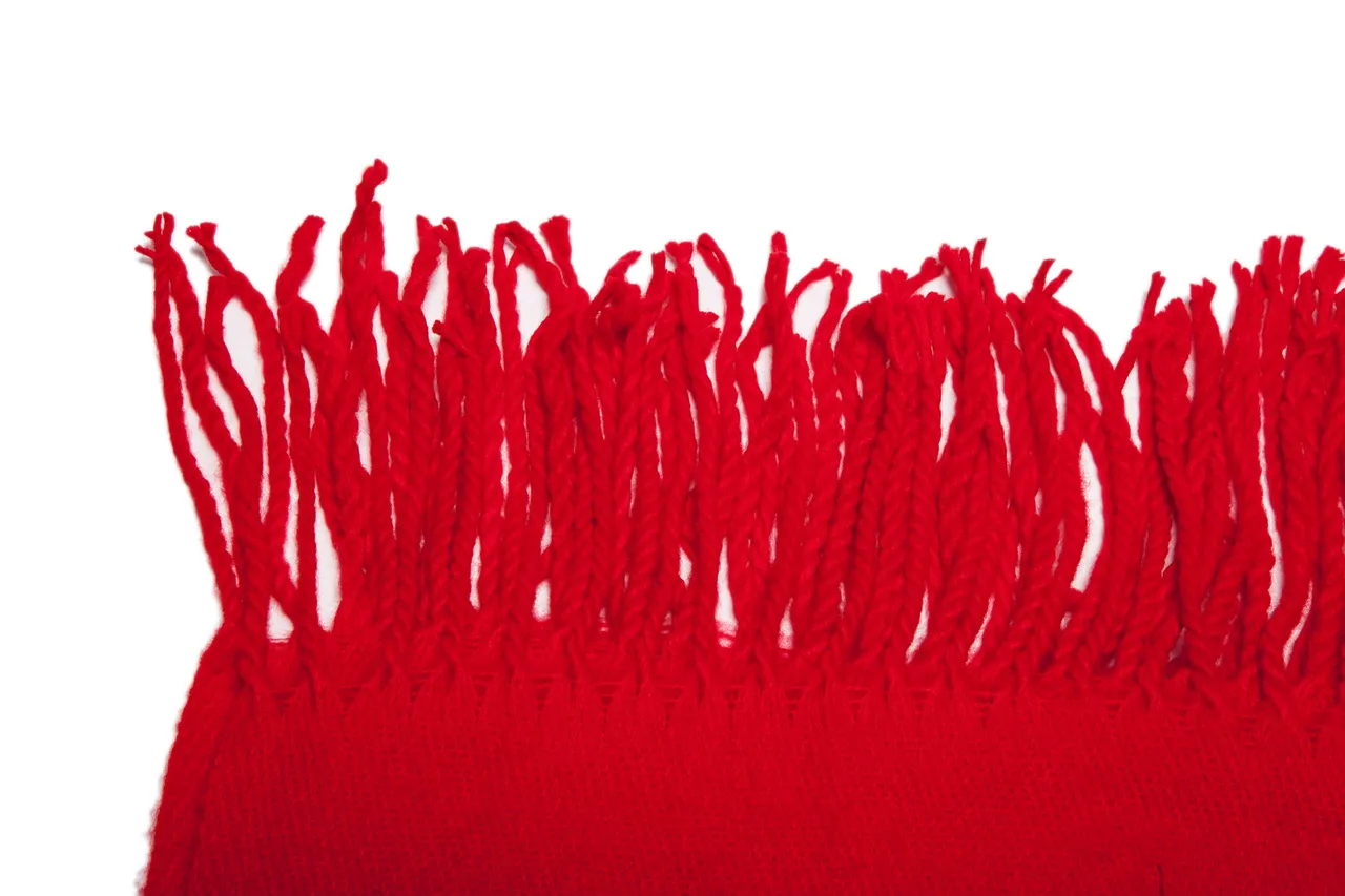 UGG Red Knitted Fringed Scarve