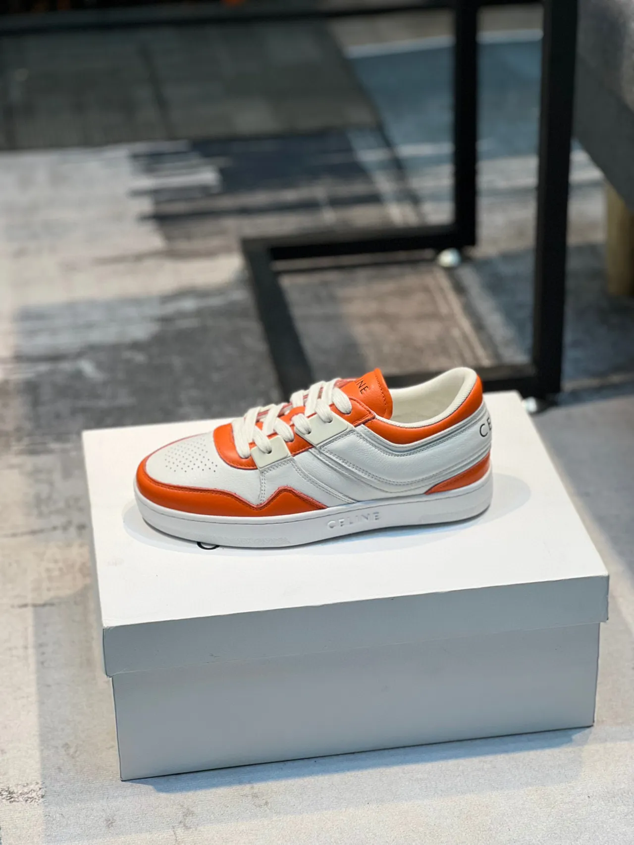 Celine CT-01 White and Orange Panelled Lifestyle Sneakers