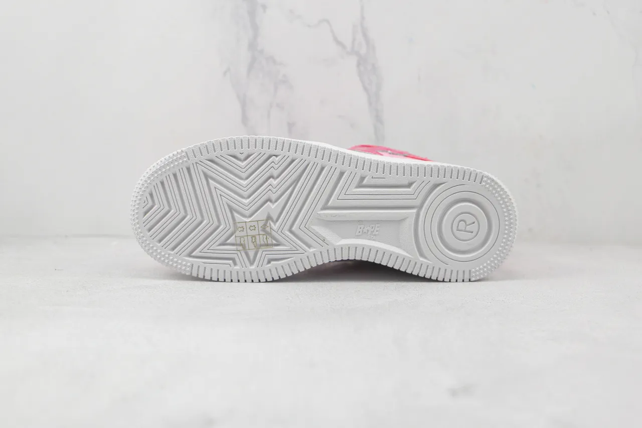 A Bathing Ape BAPE STA Glossy Pink Star Logo Lifestyle Sneakers