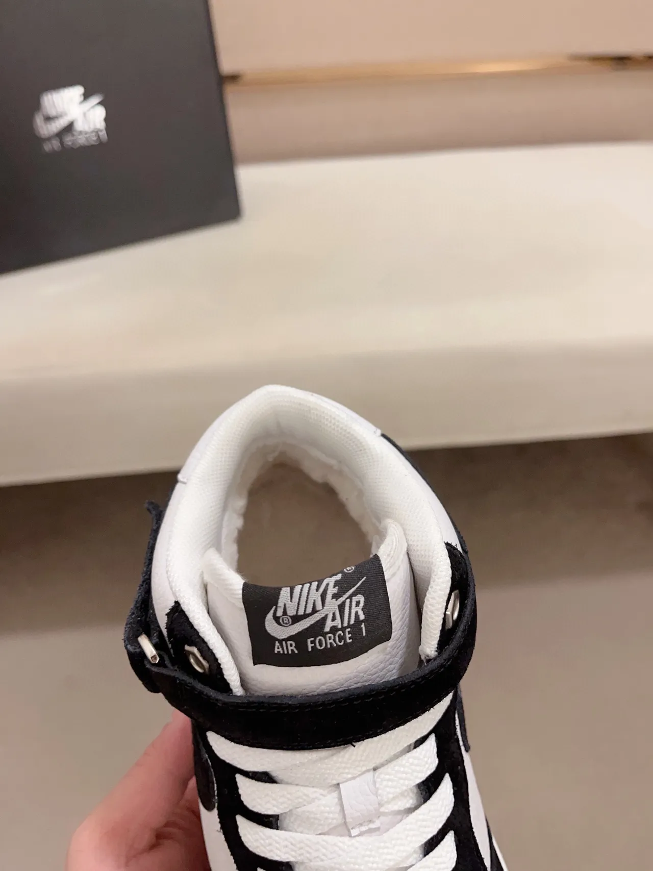 Nike Black White High-Top Suede And Leather Paneling Lifestyle Sneakers