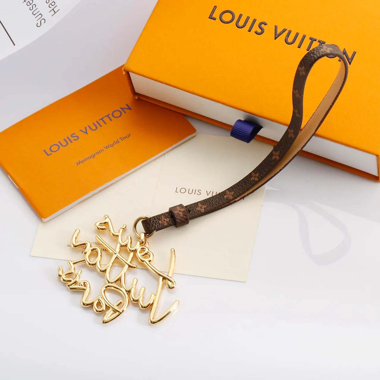 Louis Vuitton Monogram Script Charm Wristlet