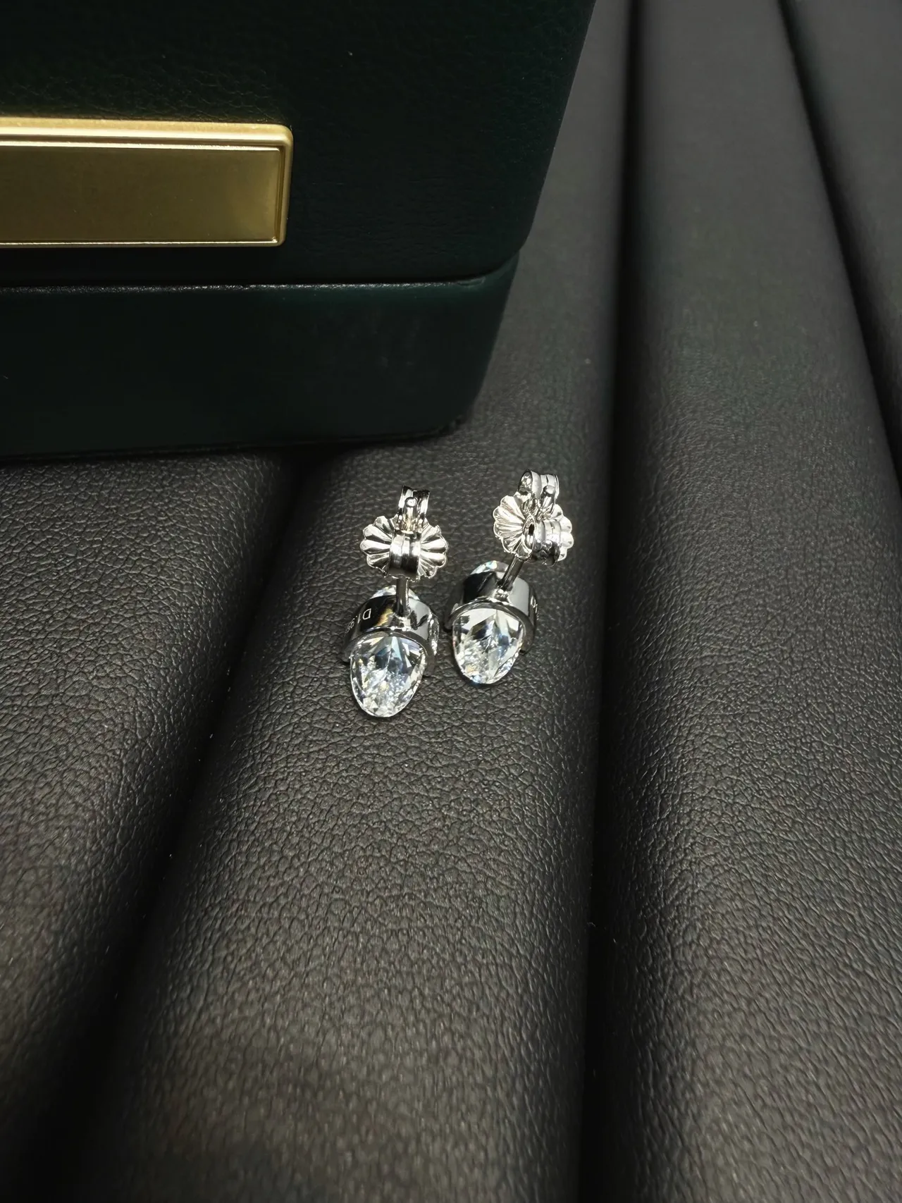 Oval Faceted Crystal Stud Earrings