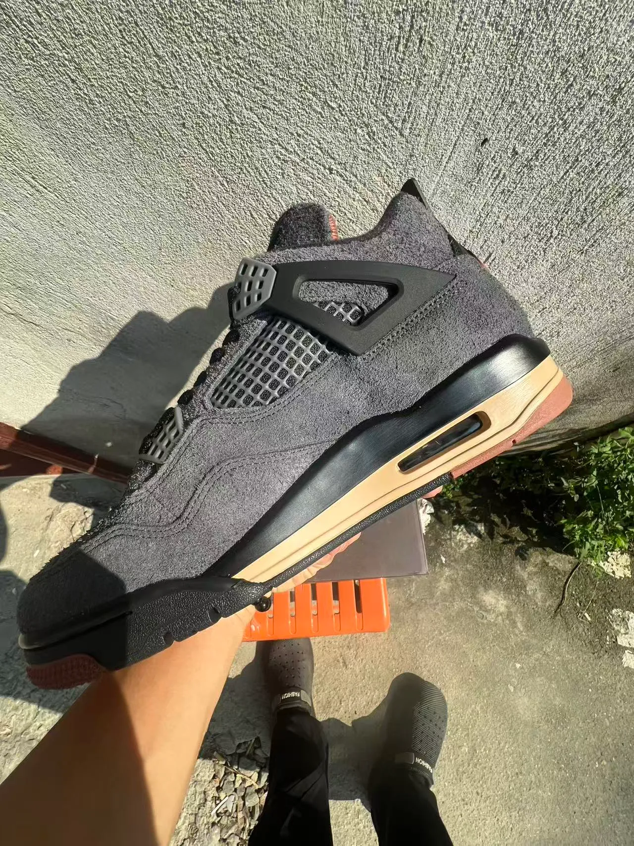 Air Jordan 4 Gray Black Beige Orange Basketball Shoes