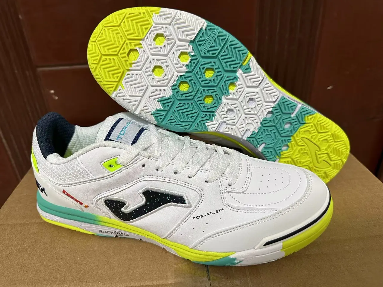 Joma Top-Flex White Neon Yellow Teal Lifestyle Sneakers