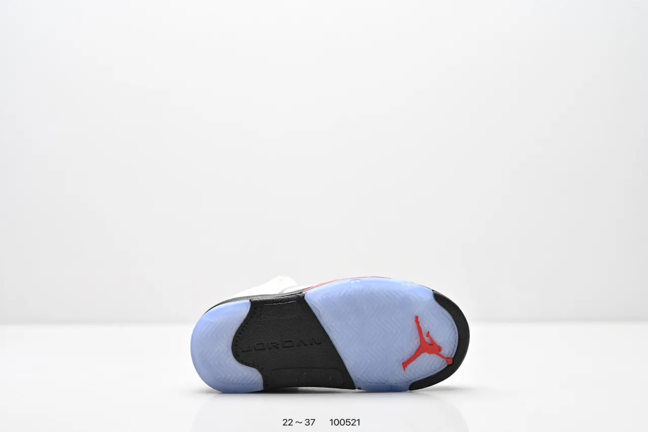 Air Jordan 5 Black Red '75' Kids Basketball Shoes