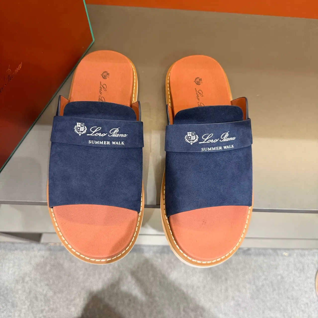 Loewe Summer Walk Suede Slide Slippers