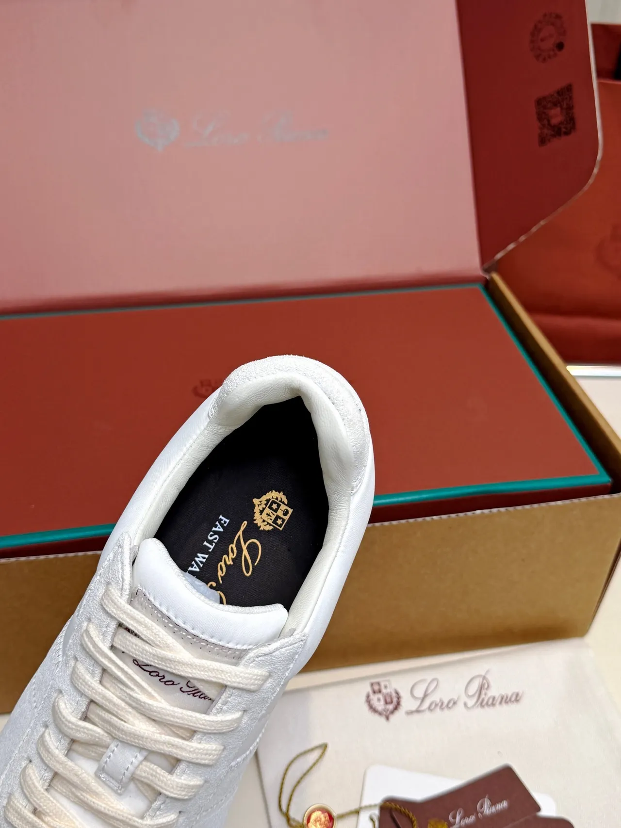 Loro Piana White Suede Low-Top Lifestyle Sneakers