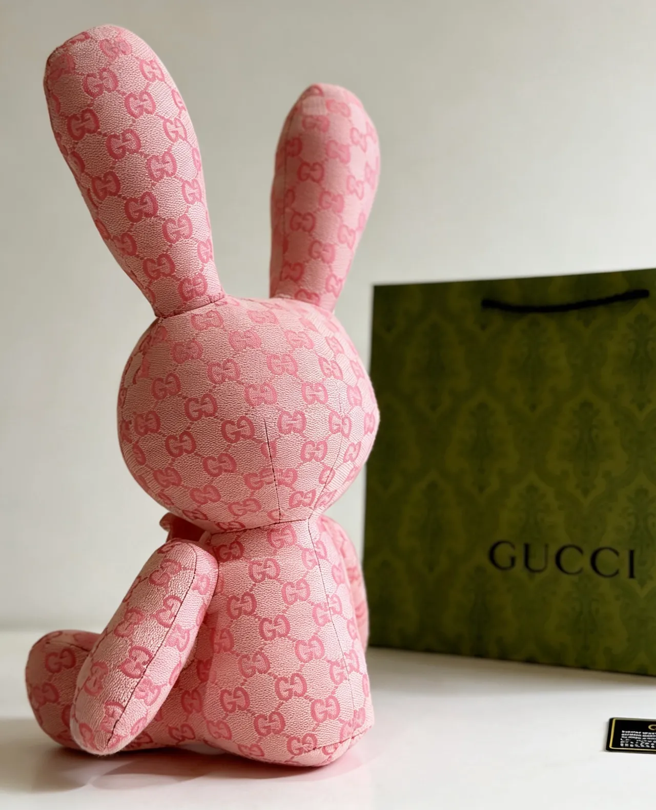 Gucci Pink Plush Monogrammed Handbag