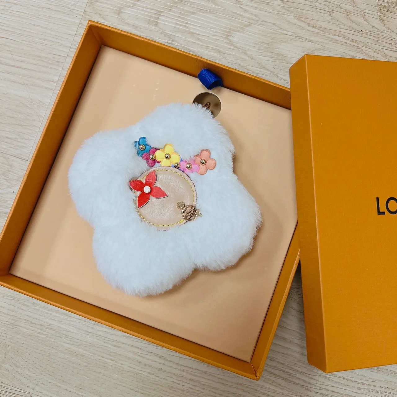 Louis Vuitton Purple Multicolor Flower-Shaped Plush Fur Handbag