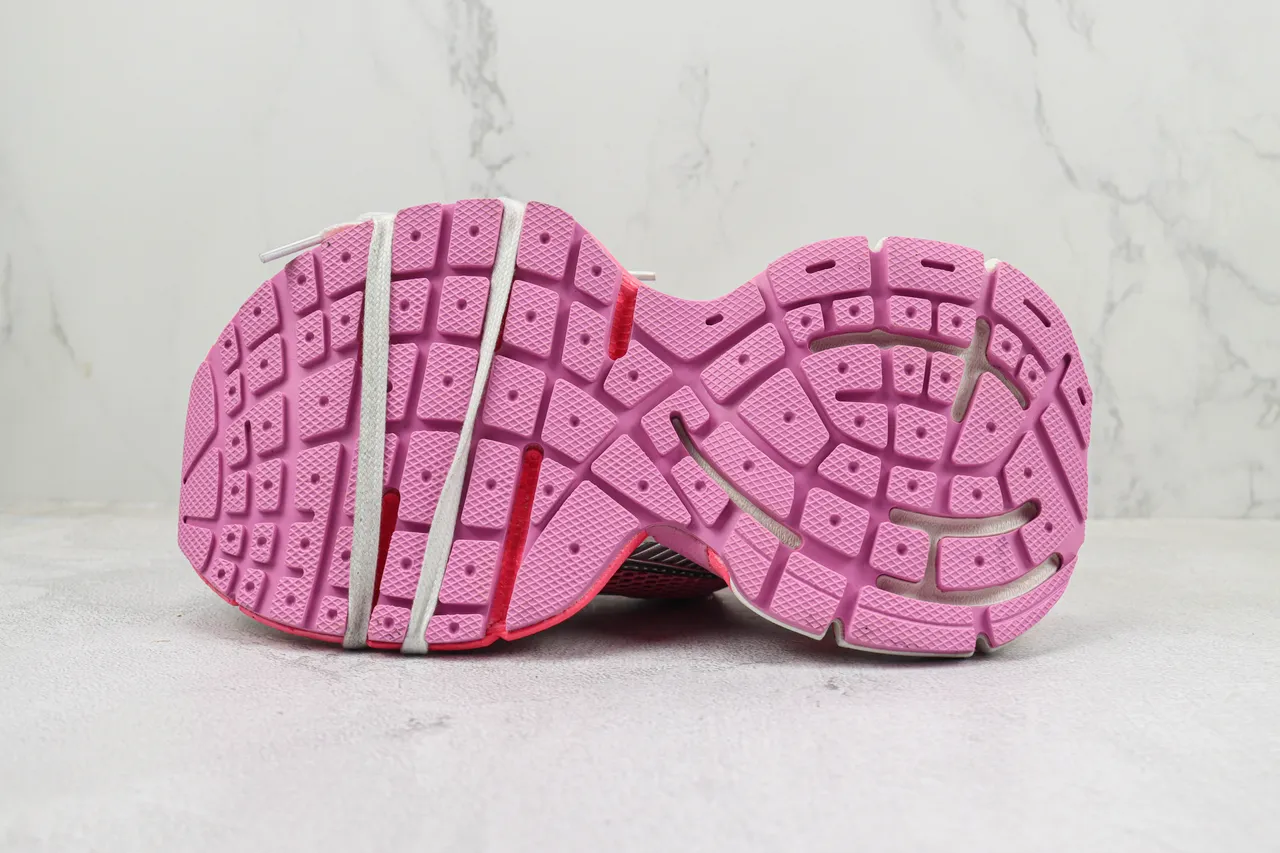 ASICS Pink Silver Mesh Upper Synthetic Overlays Chunky Sneakers
