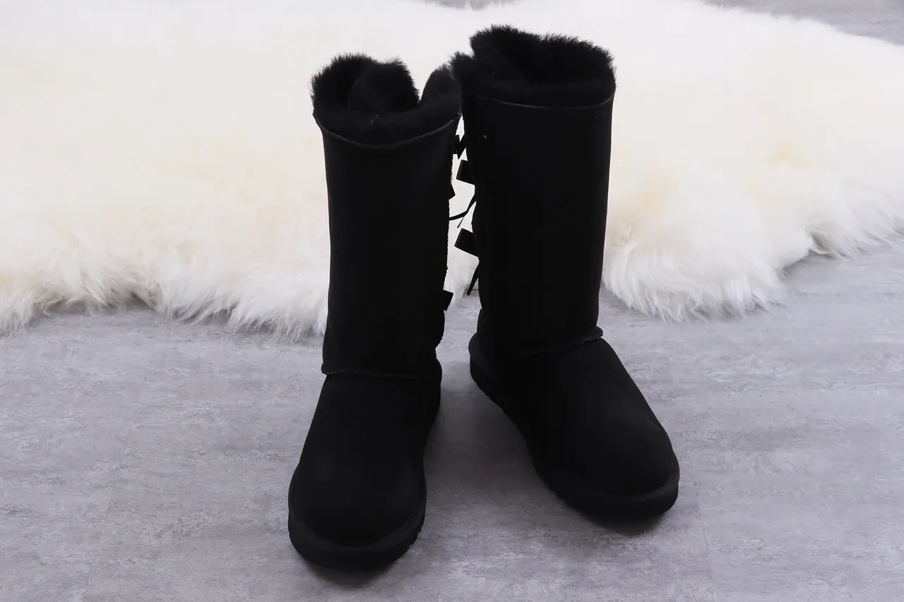 UGG Classic Tall Bow Black Knee Boots