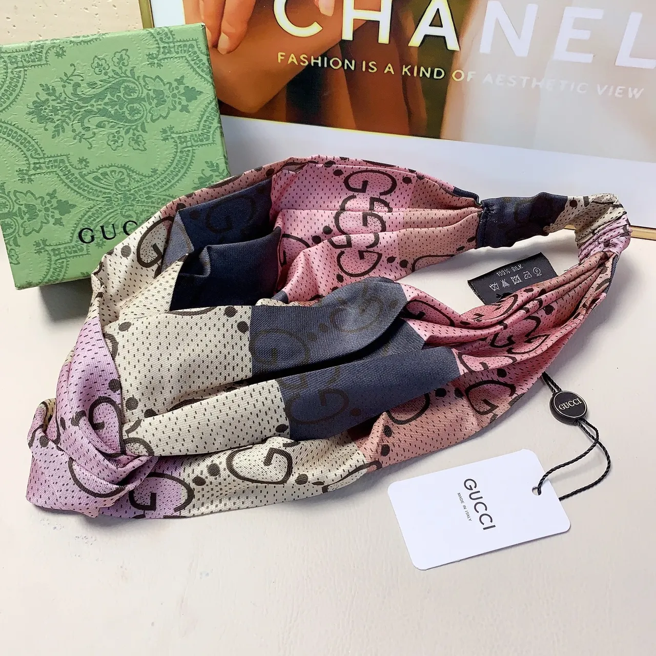 Gucci Interlocking GG Monogram Silk Scarf