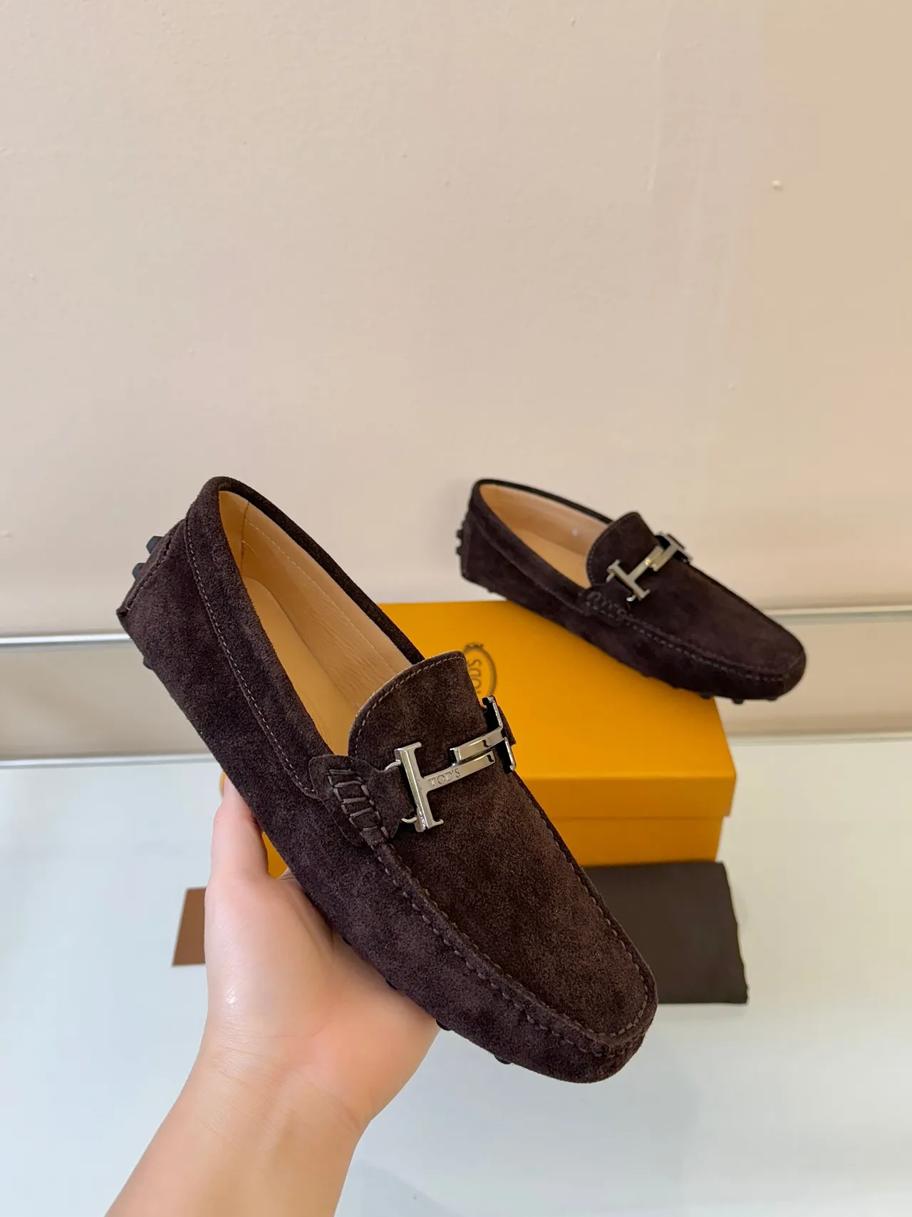 Tod's Gommino Loafer Brown Suede H-Bar Loafers