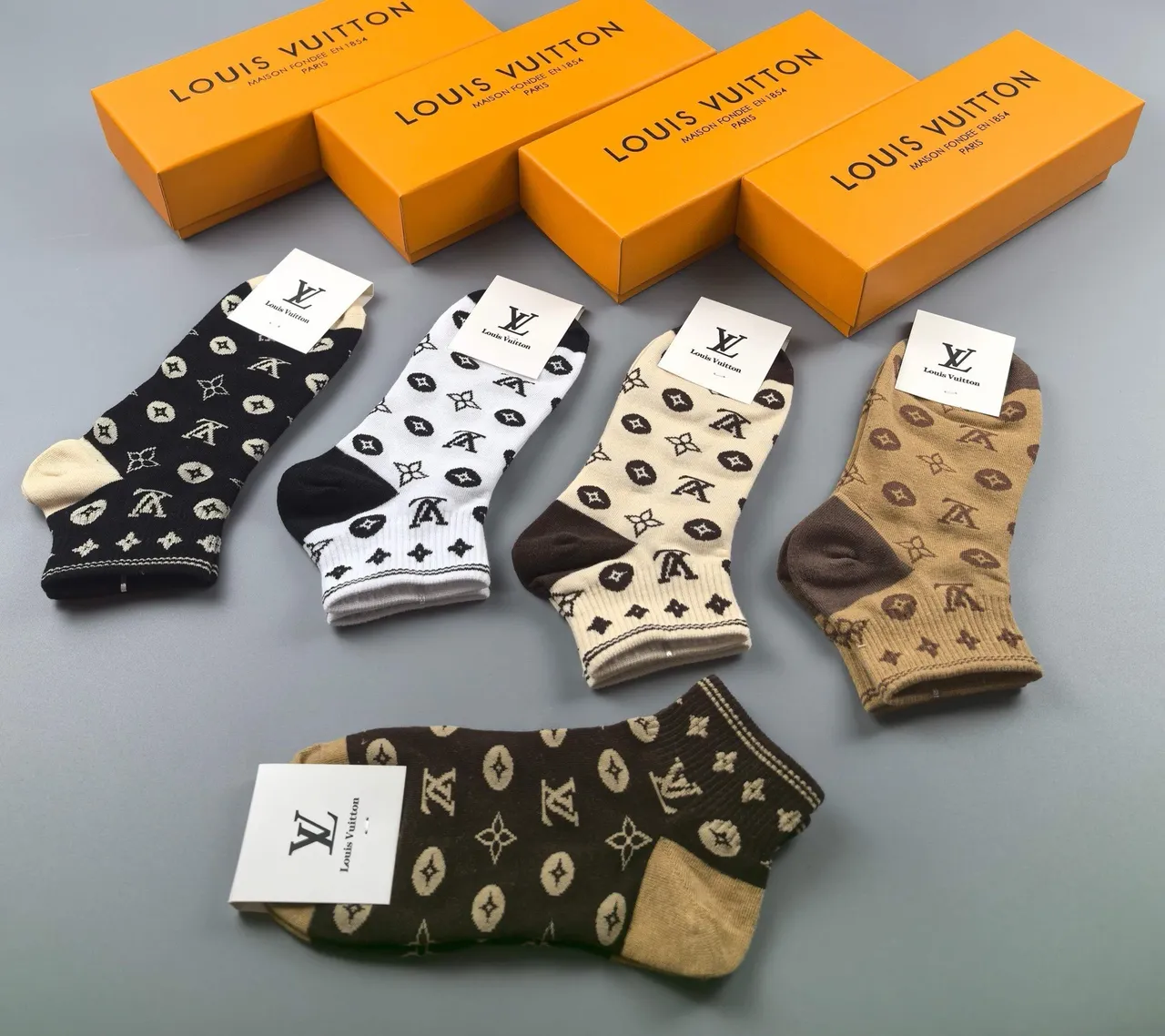 Louis Vuitton Monogram-Print Crew Socks