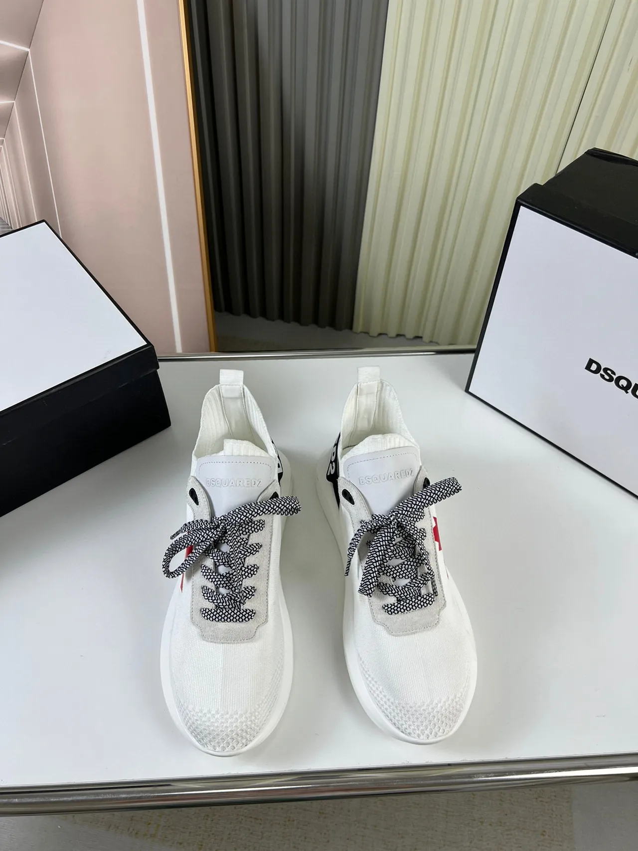 Dsquared2 ICON White Red Maple Leaf Lifestyle Sneakers
