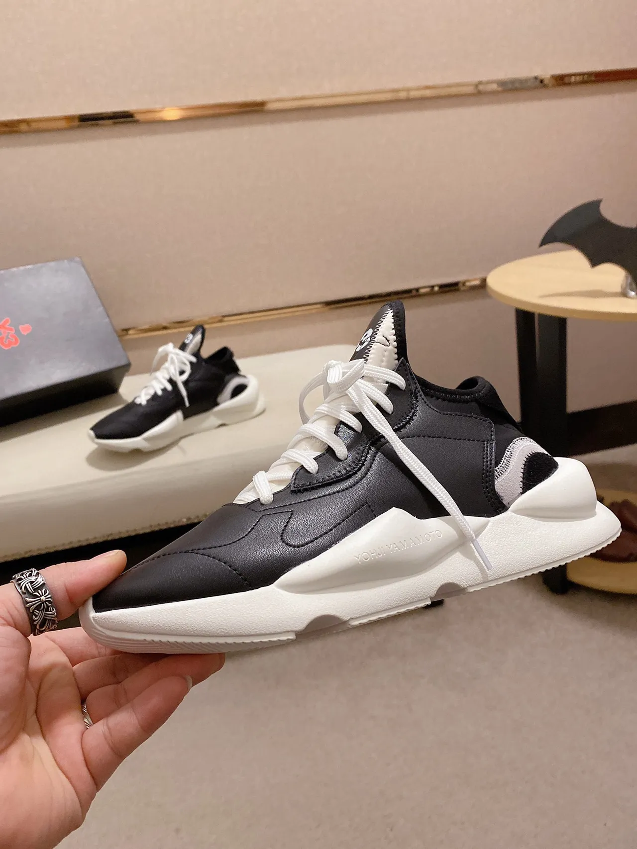 Y-3 Kaiwa Black and White Lifestyle Sneakers