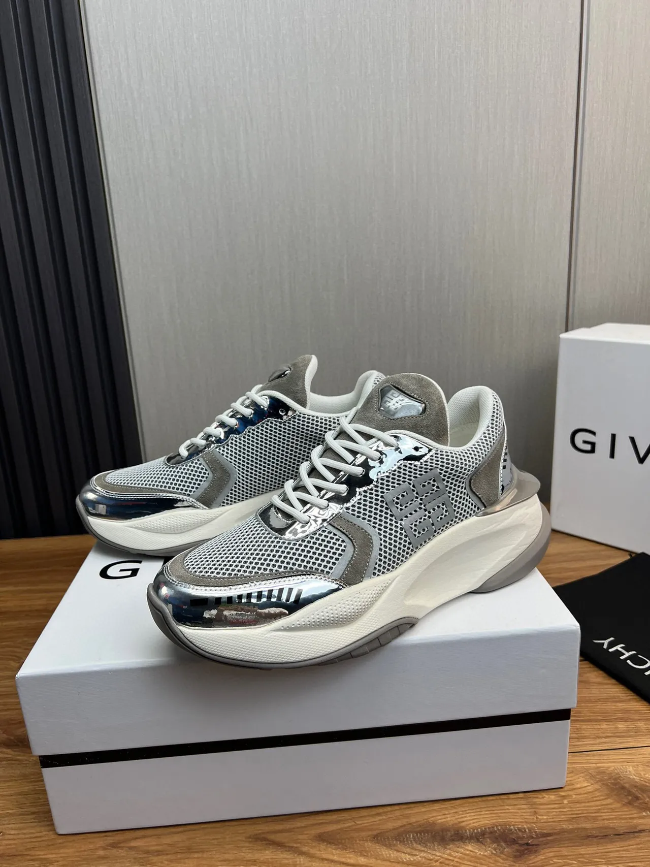 Givenchy Spectre Mesh and Chrome Chunky Sneakers