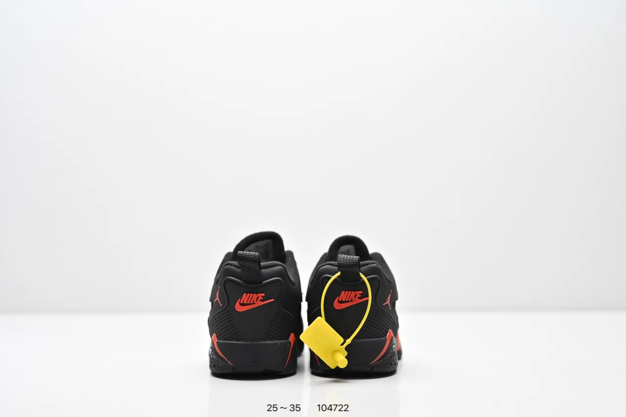 Air Jordan Black Orange Low-Top Layered Synthetic/mesh Upper Sneakers
