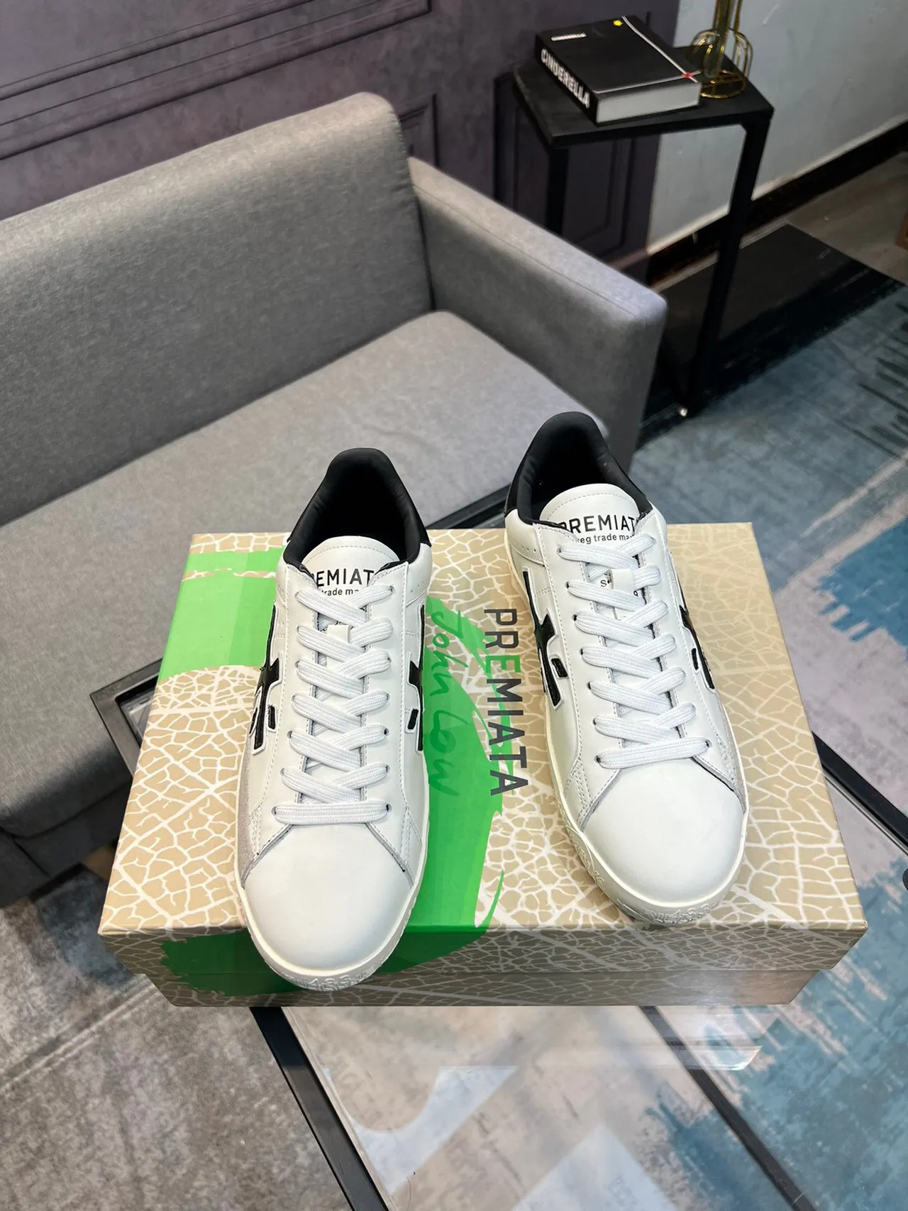 Premiata Riviera White Black Gray Lifestyle Sneakers