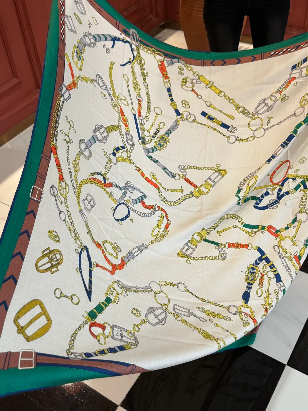 Hermès Les Déchaînés Multicolor Equestrian Hardware Silk Scarf