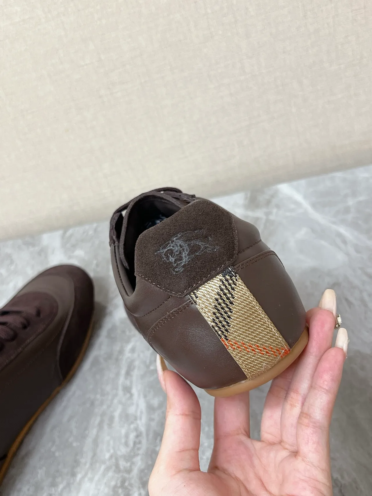 Burberry Knight Brown Suede and Leather Lifestyle Sneakers