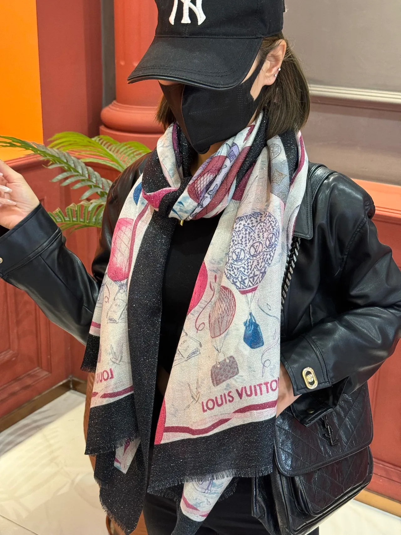 Louis Vuitton Montgolfière Printed Hot-Air Balloon Silk Scarf