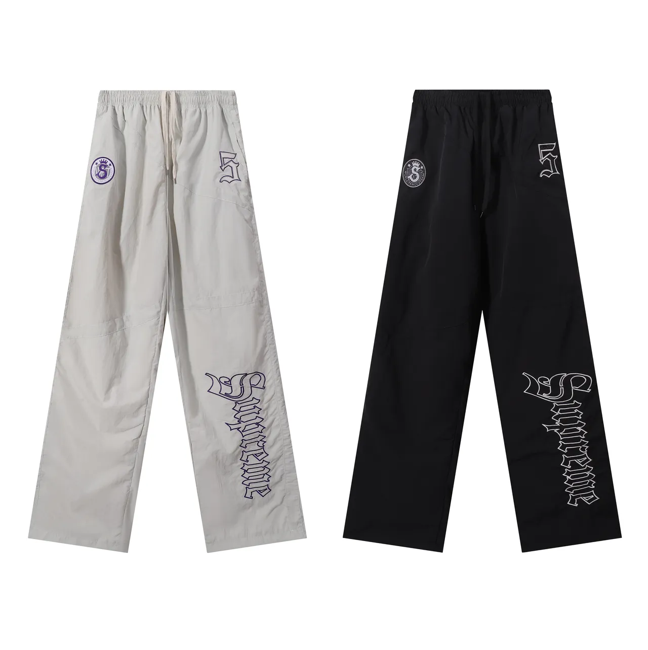 Relaxed-Fit Graphic Embroidered Pants