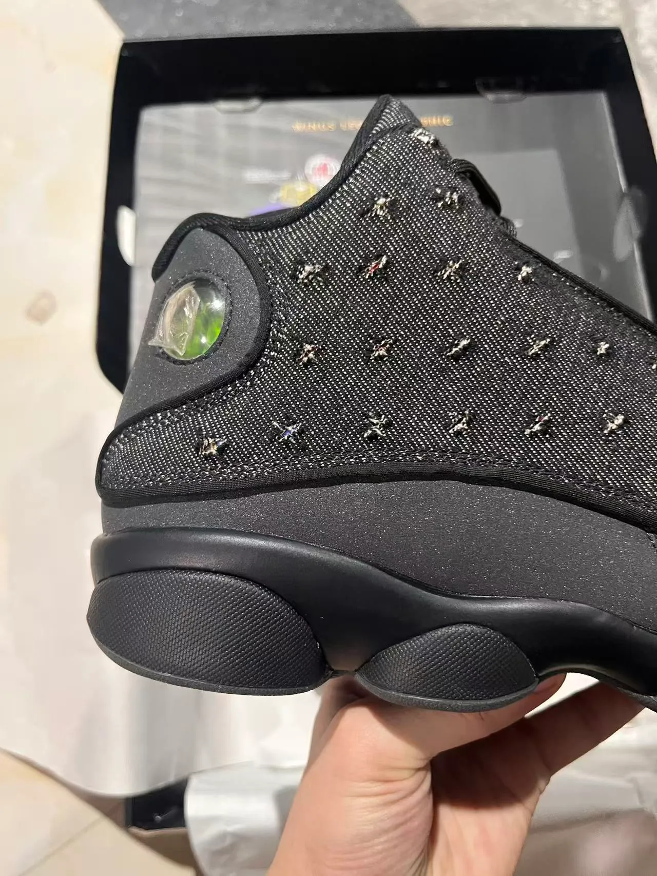 Air Jordan 13 Black Silver High-Top Textured Mesh Upper Basketball Shoes