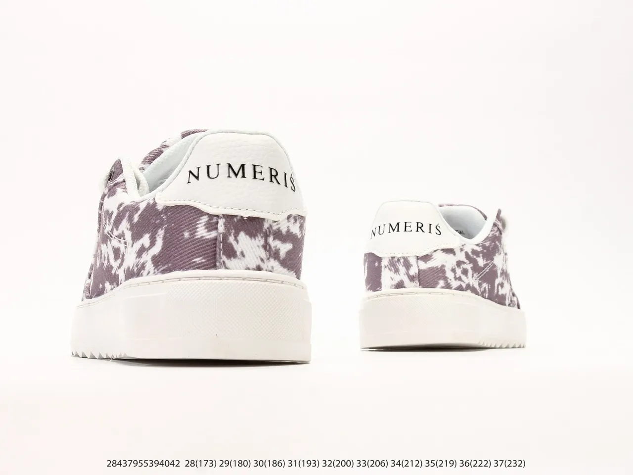 Purple and White Abstract Print Platform Sneakers