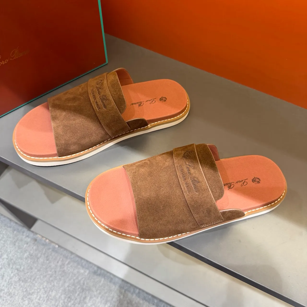 Loewe Summer Walk Suede Slide Slippers