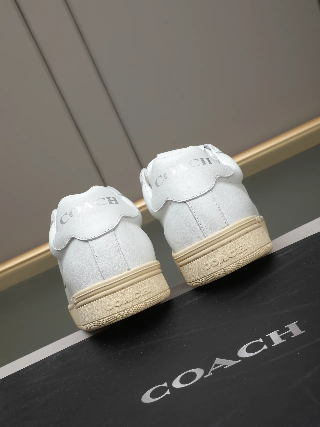 Coach Logo Leather Low-Top Lifestyle Sneakers