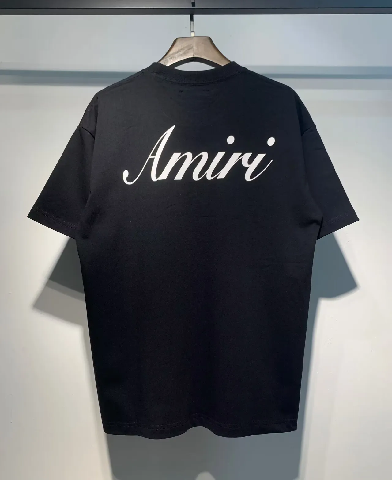 Amiri Script Logo Black and White Oversized T-Shirt