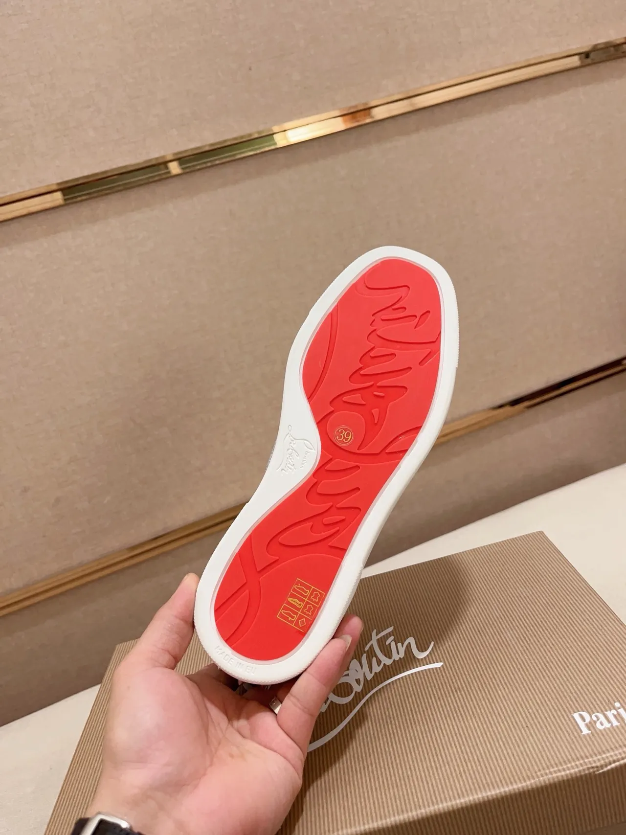 Christian Louboutin Studded Glitter Sneaker Silver White Upper Conical Studs Lifestyle Sneakers