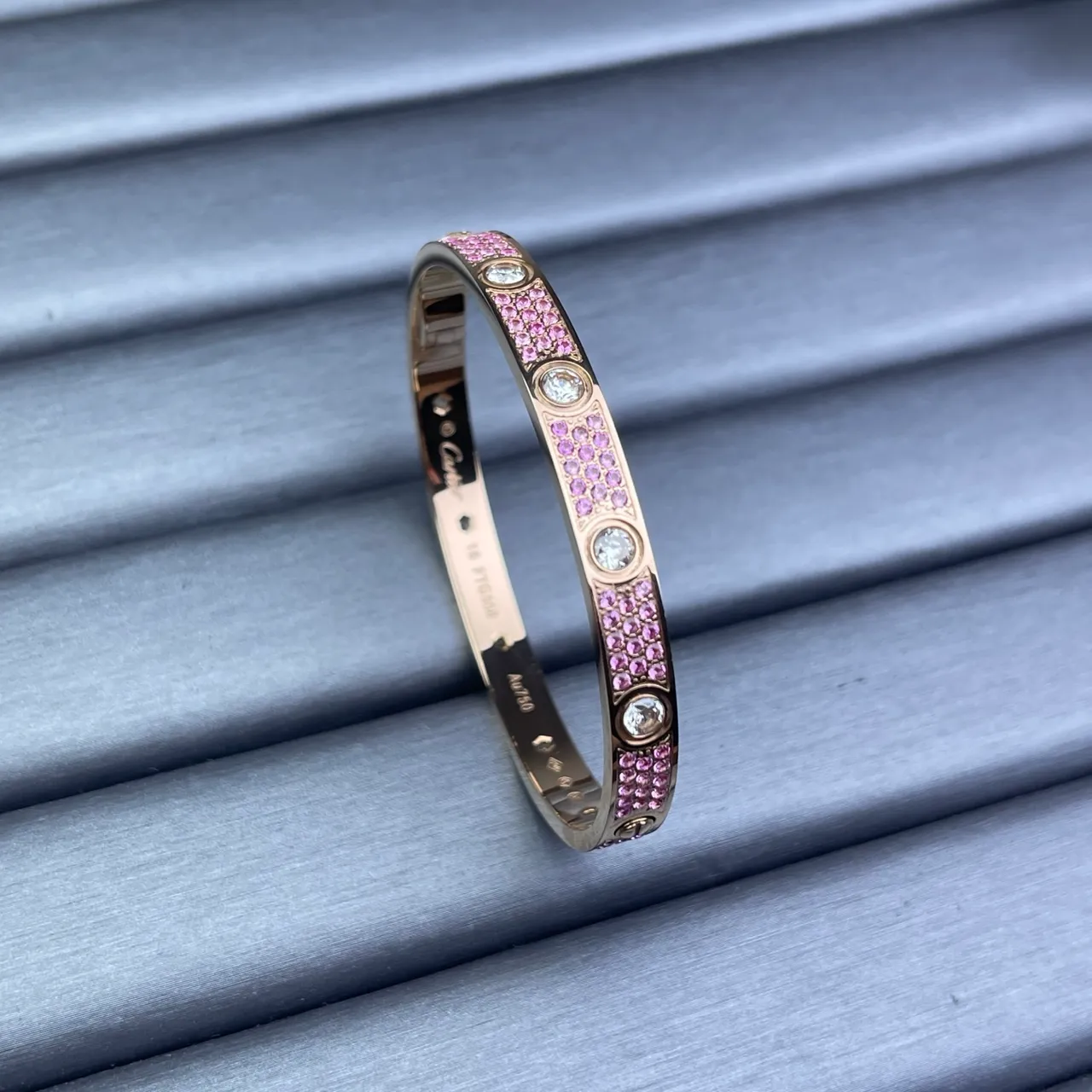 Cartier Juste un Clou Pavé Gemstone Bangle Bracelets