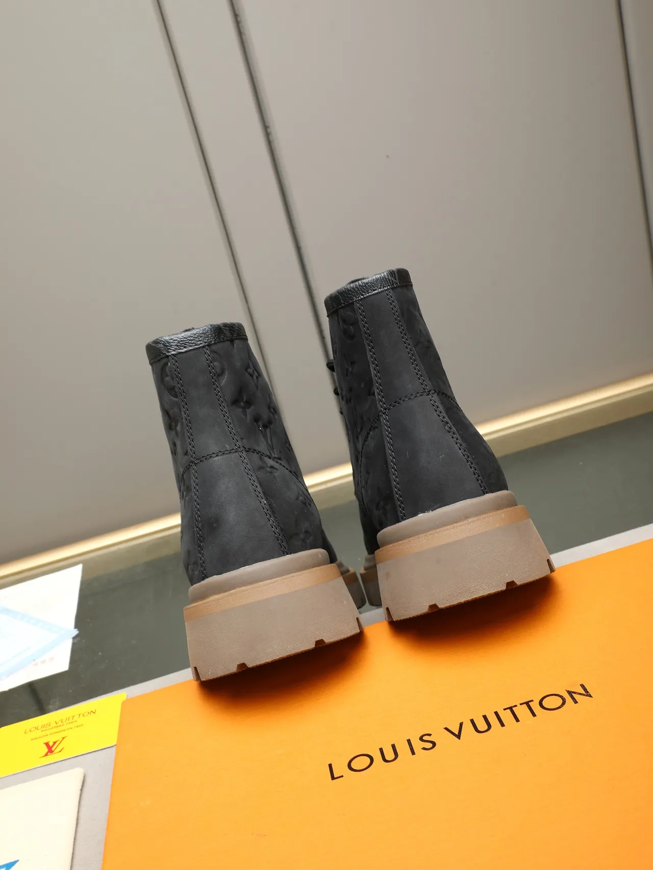 Louis Vuitton Trail Boot Monogram Eclipse Black Work Boot