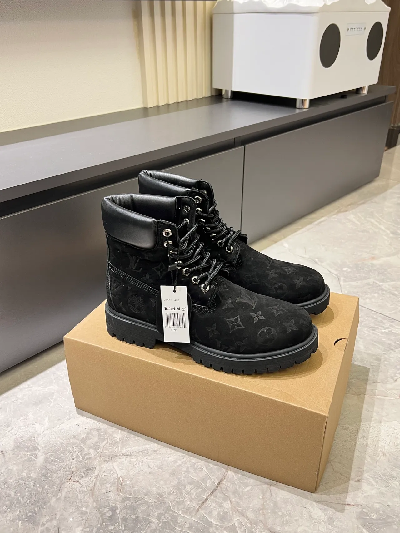 Timberland Premium 6-Inch Monogram Black Work Boots