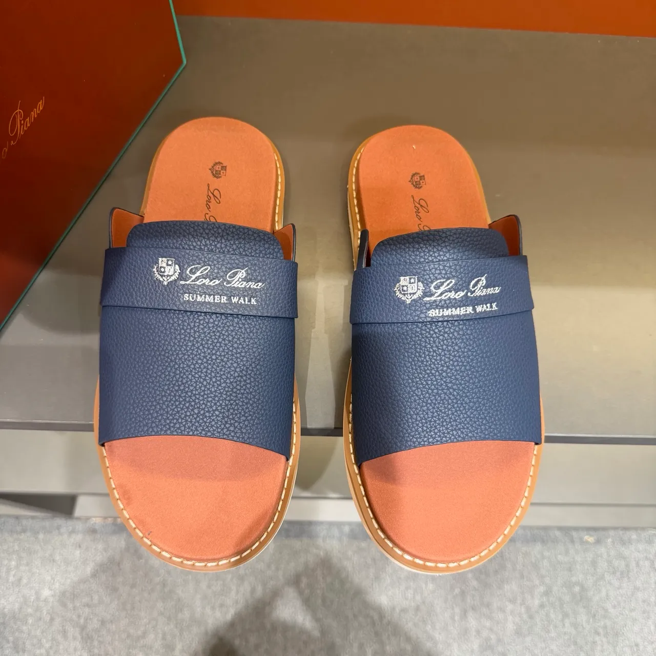 Loro Piana Summer Walk Leather Slipper