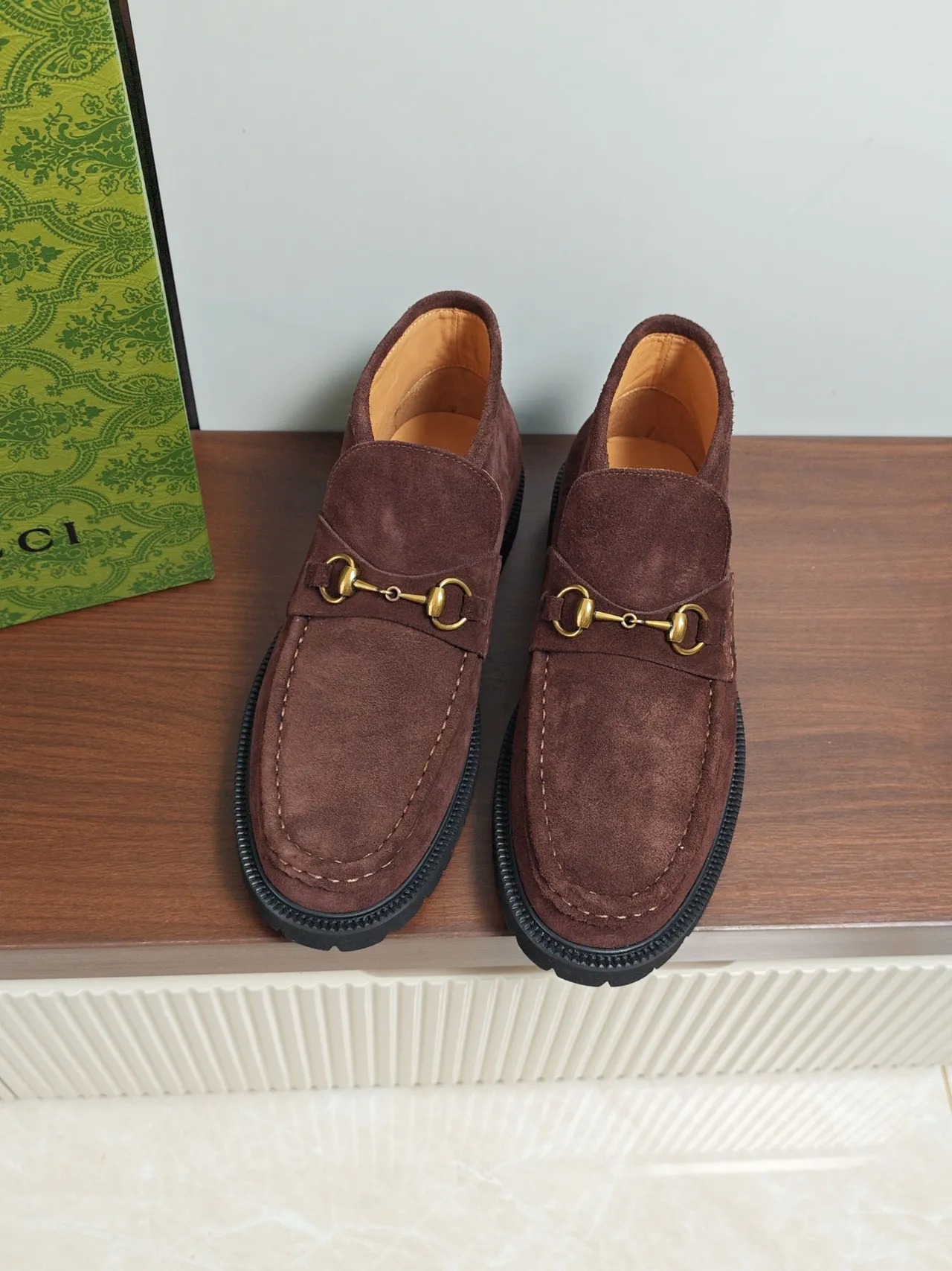 Gucci Horsebit 1955 Brown Suede Ankle Boot