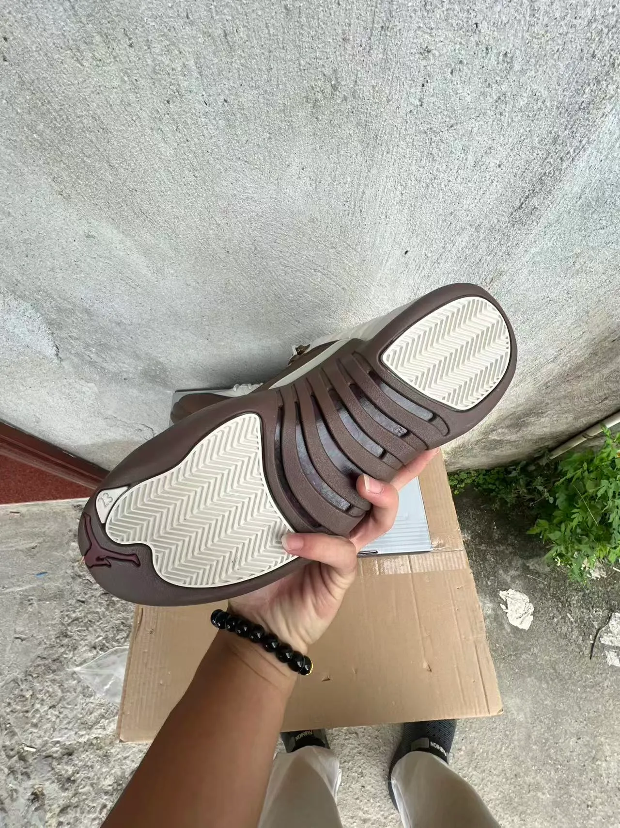 Air Jordan 12 White Brown Quilted Leather Basketball Shoes