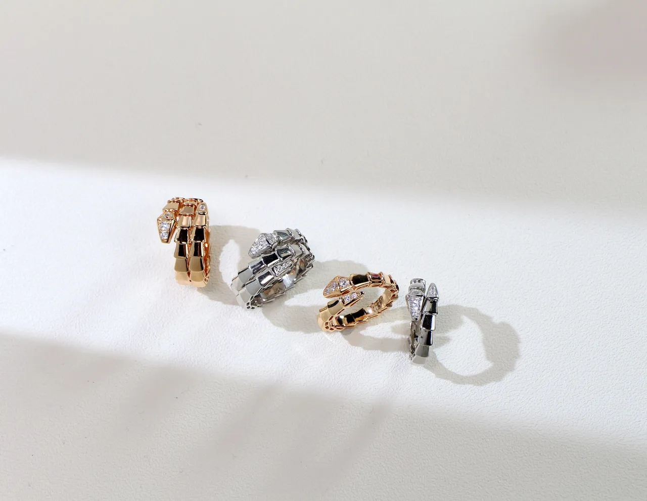 Bvlgari Serpenti Coiled Scale Motif Diamond Ring