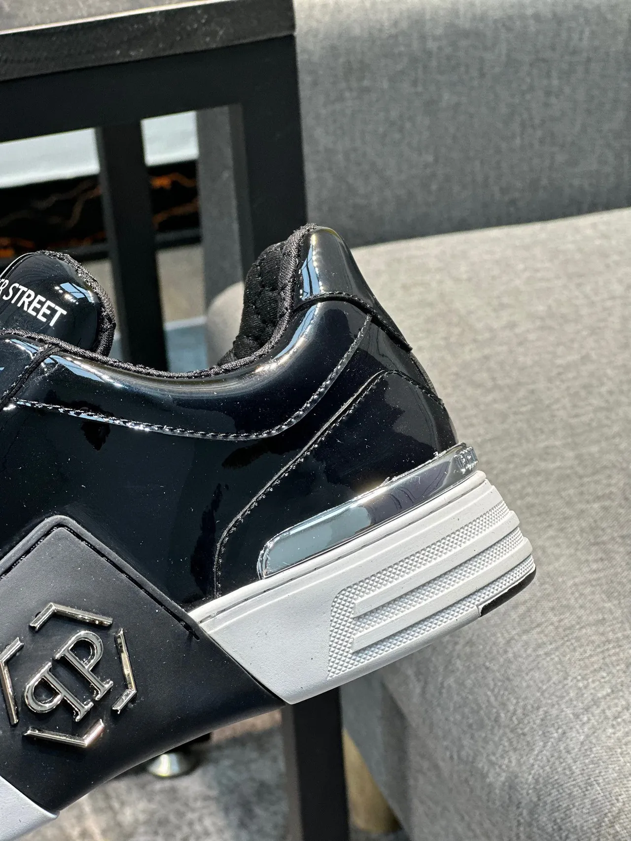 Philipp Plein Super Street Black Patent Leather Lifestyle Sneakers