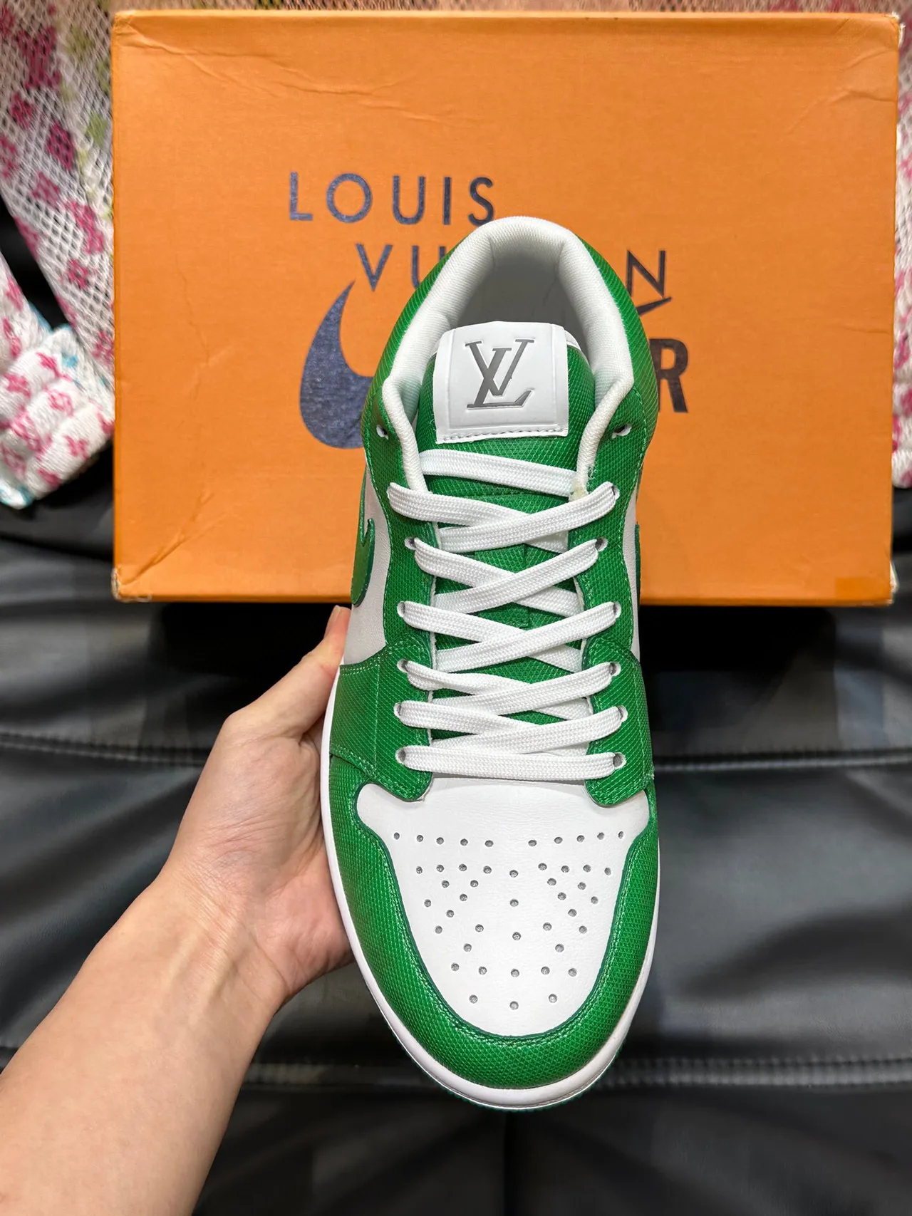 Nike Green White Low-Top Perforated Toe Lifestyle Sneakers