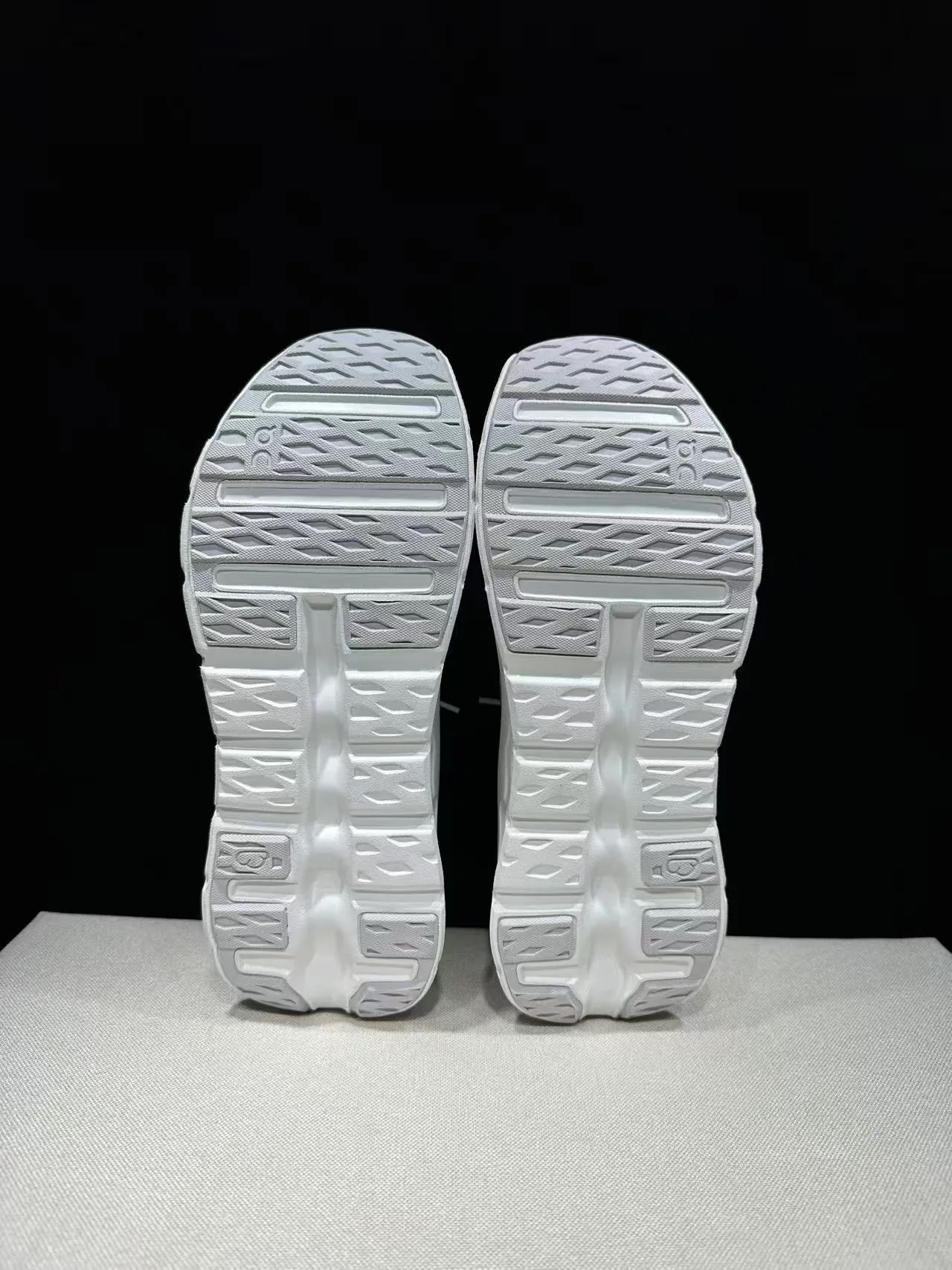 On White Monochrome Knit Upper Chunky Sneakers