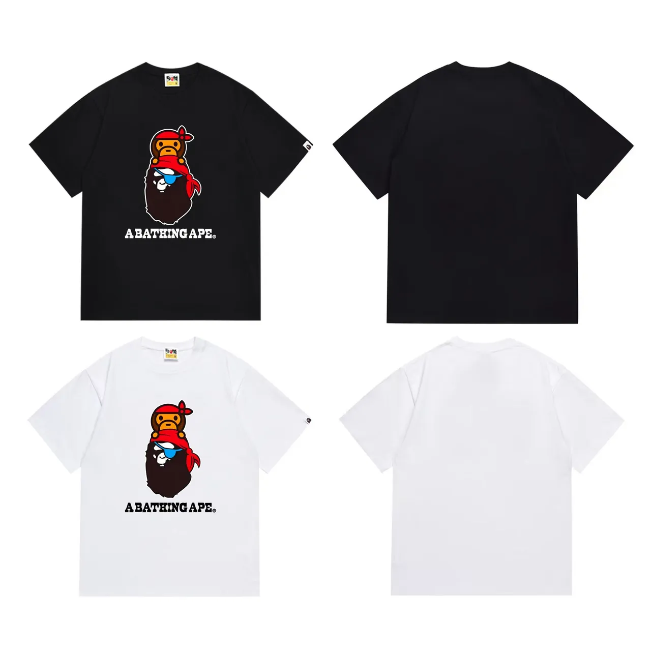 A Bathing Ape Pirate Ape Graphic Black T-Shirt
