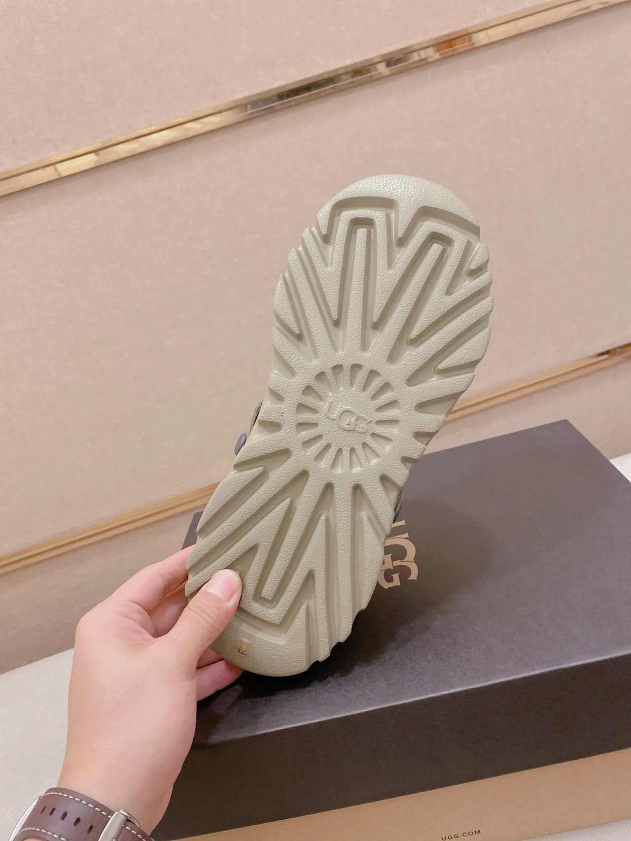 UGG Tasman Sage Green and Gray Strap Clog